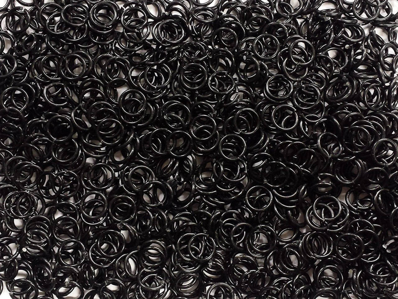 Black Anodized Aluminum jump rings in 16 SWG, 5/16 inch ID, 1 oz