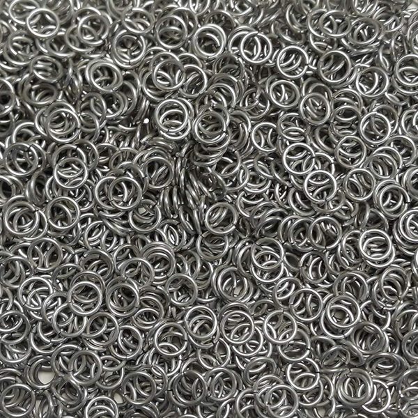Silver Anodized Aluminum jump rings in 16 SWG, 5/16 inch ID, 1 oz