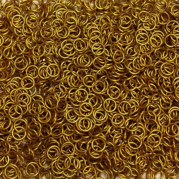 Gold Anodized Aluminum jump rings in 16 SWG, 5/16 inch ID, 1 oz