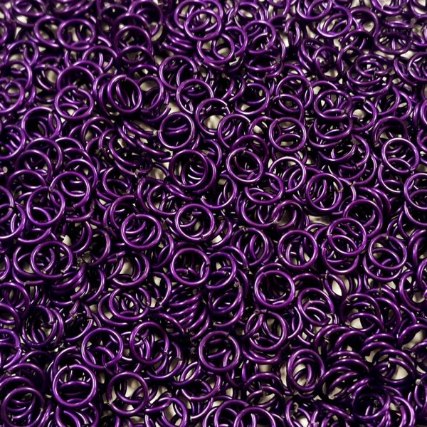 Violet Anodized Aluminum jump rings in 16 SWG, 5/16 inch ID, 1 oz