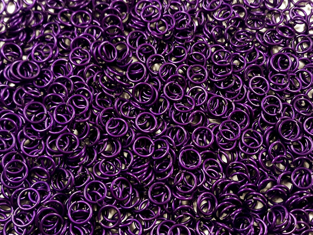 Violet Anodized Aluminum jump rings in 16 SWG, 5/16 inch ID, 1 oz