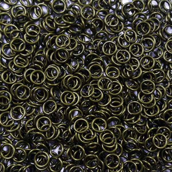 OD Green Anodized Aluminum jump rings in 14 SWG, 5/16 inch ID, 1 oz