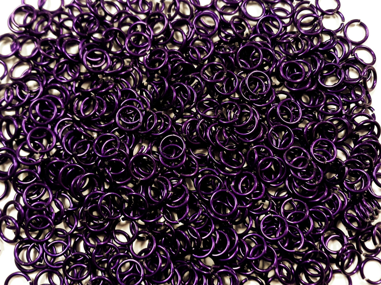 Violet Anodized Aluminum jump rings in 14 SWG, 3/8 inch ID, 1 oz