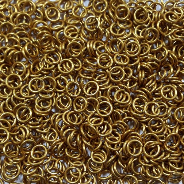 Gold Anodized Aluminum jump rings in 14 SWG, 5/16 inch ID, 1 oz