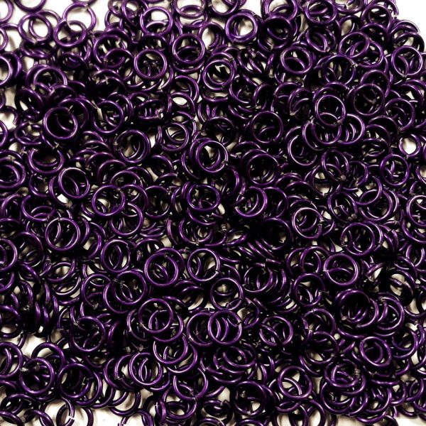 Violet Anodized Aluminum jump rings in 14 SWG, 5/16 inch ID, 1 oz