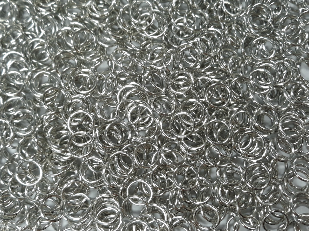 Bright (uncolored) Aluminum jump rings in 16 SWG, 3/8 inch ID, 1 lb
