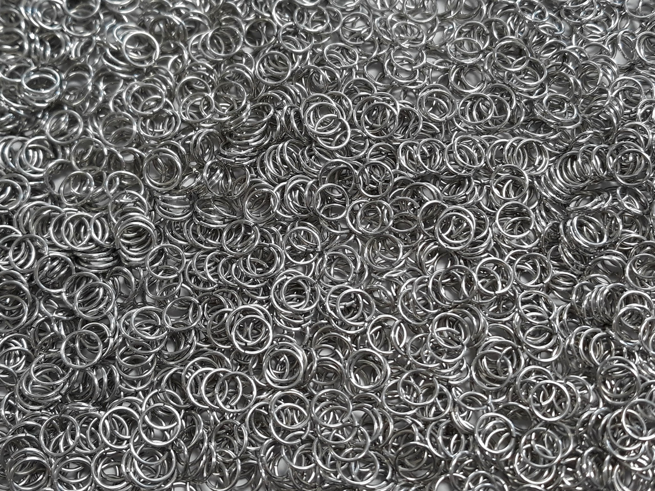 Bright (uncolored) Aluminum jump rings in 20 SWG, 1/4 inch ID, 1/2 lb