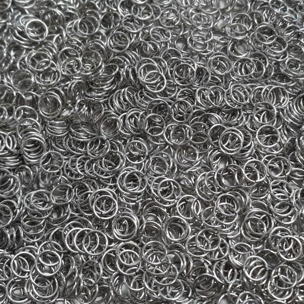 Bright (uncolored) Aluminum jump rings in 20 SWG, 1/4 inch ID, 1 oz