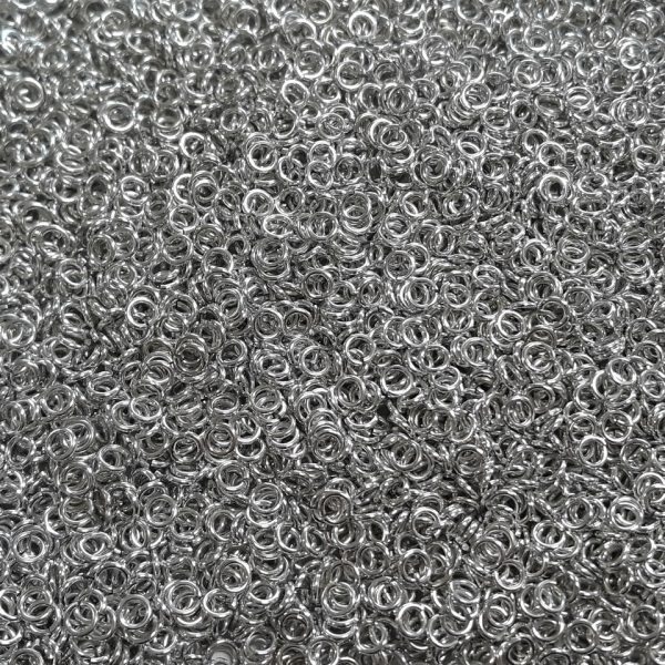 Bright (uncolored) Aluminum jump rings in 18 SWG, 9/64 inch ID, 1 oz