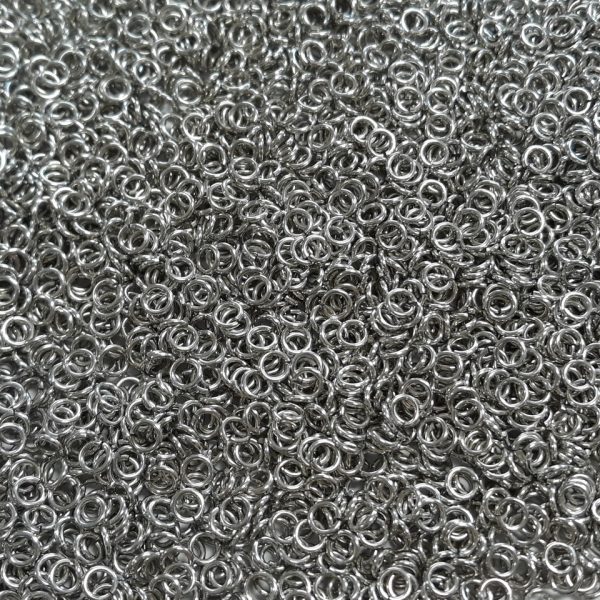 Bright (uncolored) Aluminum jump rings in 18 SWG, 5/32 inch ID, 1 oz
