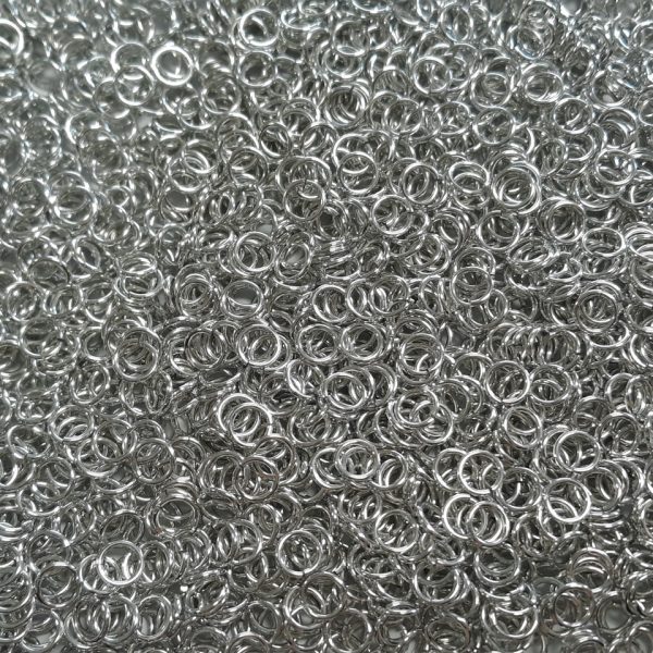 Bright (uncolored) Aluminum jump rings in 18 SWG, 7/32 inch ID, 1 oz