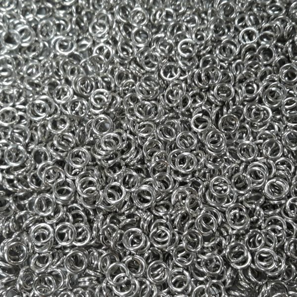 Bright (uncolored) Aluminum jump rings in 16 SWG, 7/32 inch ID, 1 oz