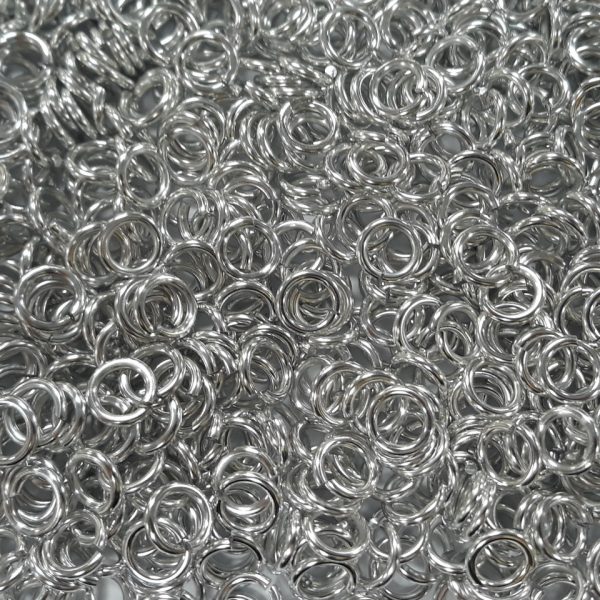 Bright (uncolored) Aluminum jump rings in 16 SWG, 9/32 inch ID, 1 oz