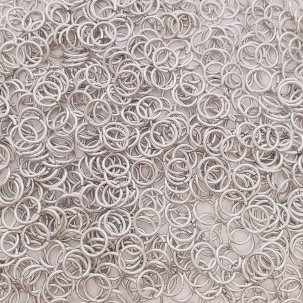 Silver Anodized Aluminum jump rings in 16 SWG, 3/8 inch ID, 1 oz