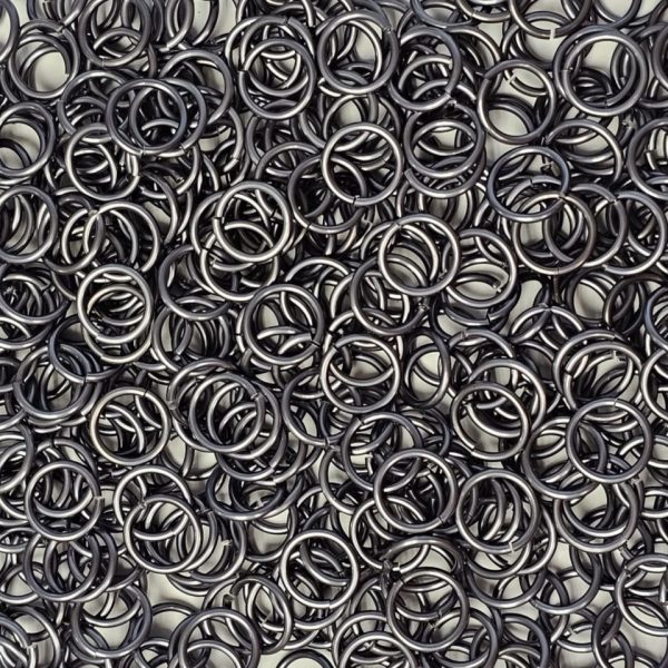 Stormy Gray Anodized Aluminum jump rings in 16 SWG, 3/8 inch ID, 1 oz