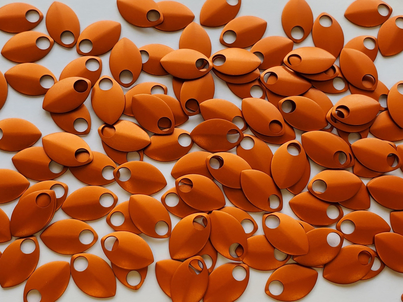 Orange Anodized Aluminum scales in small, 100 ct